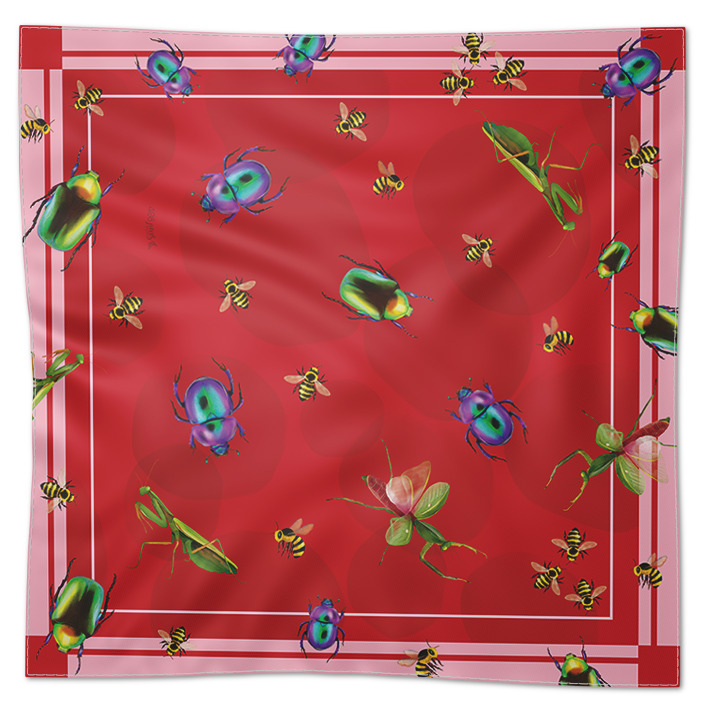 Pañuelo de 70x70cm 48x48cm Alados Rojo